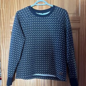 L.L. Bean Blue and White Knit Sweatshirt